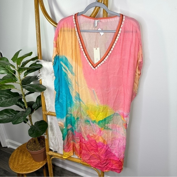 NWT Anthropologie Bl-nk Colorful Boho Adele Tunic sz OS